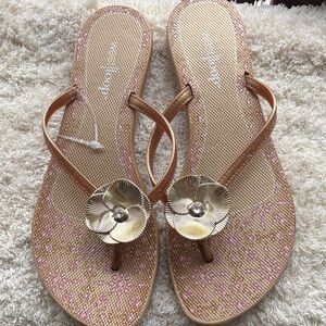 West Loop Tan Floral Sandals